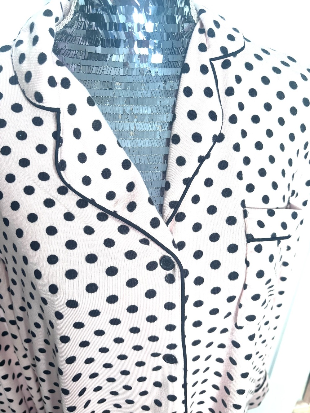 Kate Spade Lady Dot Long Sleeve Pajama Top - Picture 4 of 6